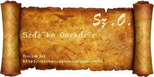 Szőke Oszkár névjegykártya
