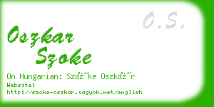 oszkar szoke business card